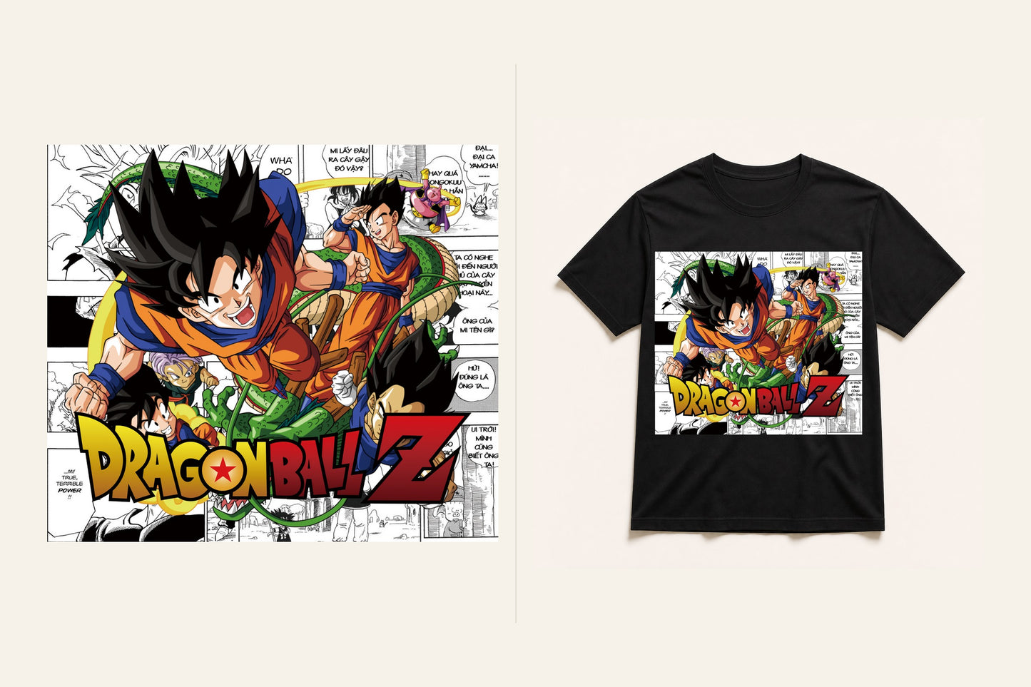 Dragon Ball Z: Saiyan Power Unleashed graphic T-shirt artwork