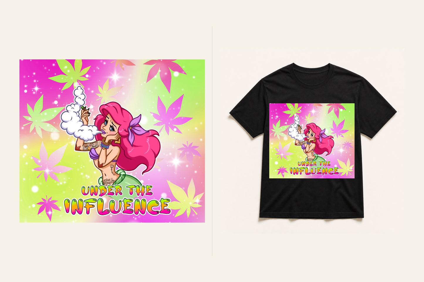 The Little Mermaid graphic T-shirt artwork