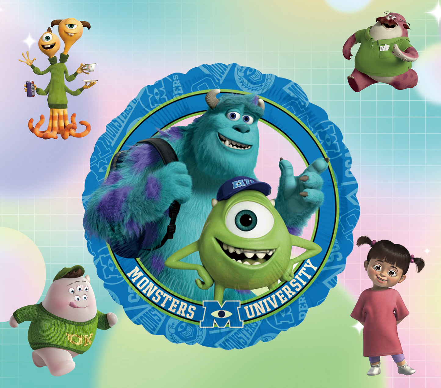 Monsters University Characters Collage Graphic T-Shirt artwork