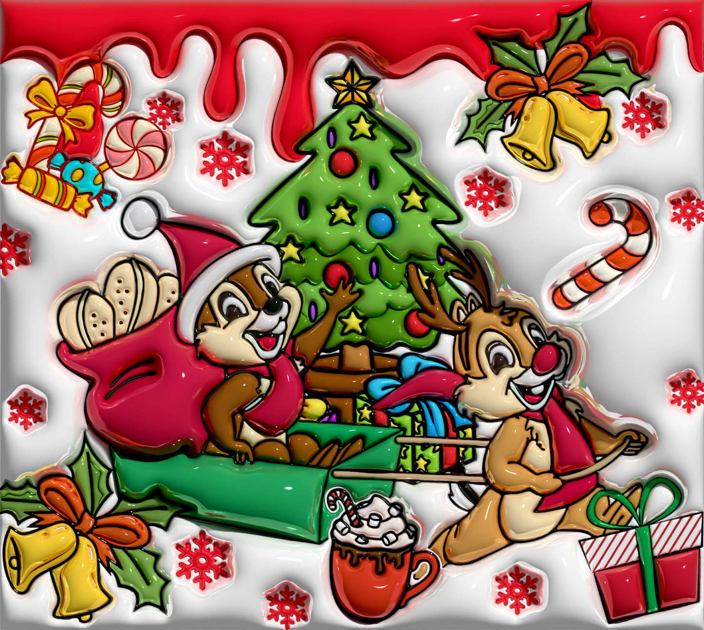 Chip and Dale's Christmas Adventure Graphic T-Shirt artwork