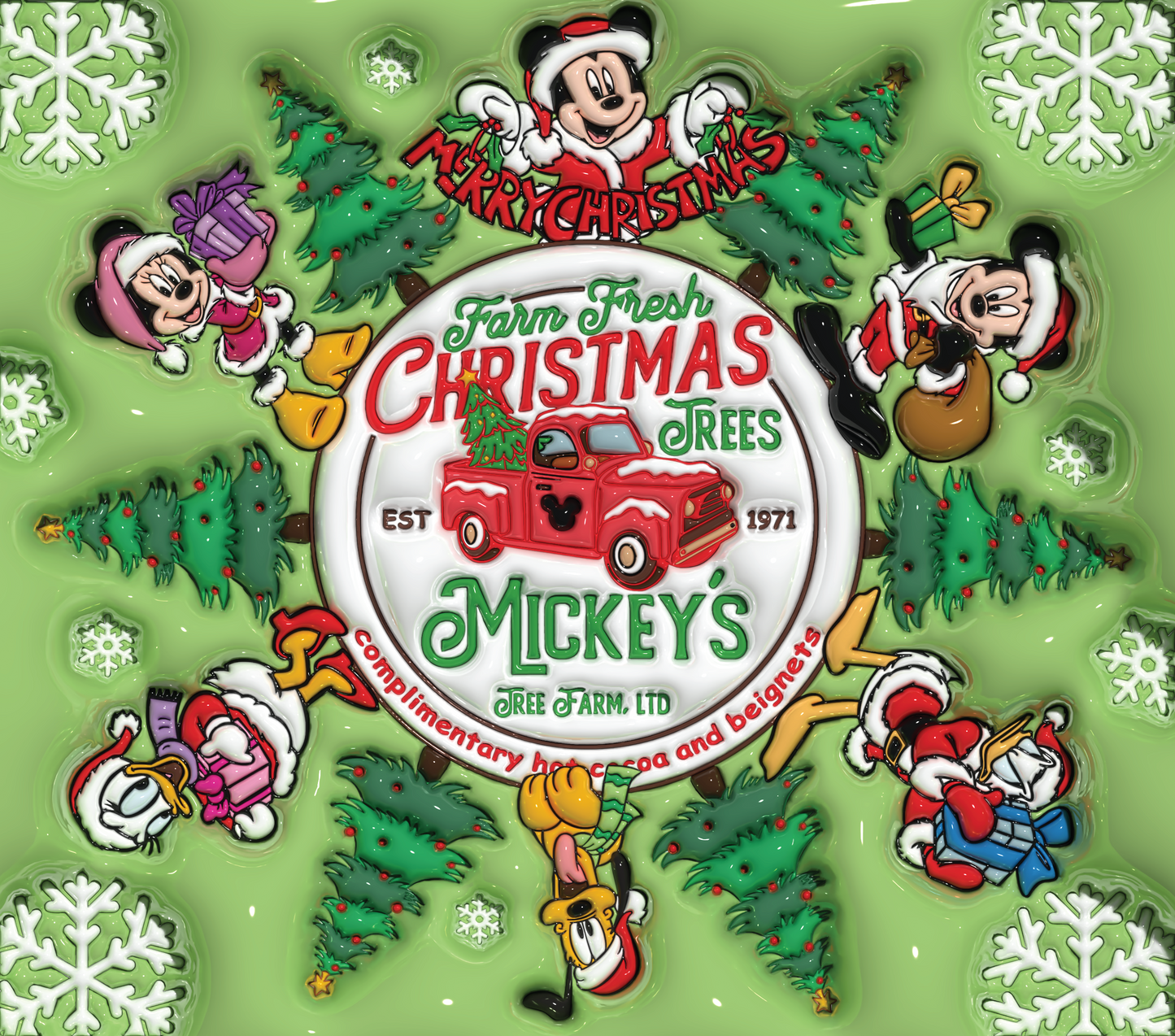 Mickey's Christmas Trees: A Farm Fresh Tradition Graphic T-Shirt artwork