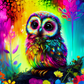 287 Rainbow Owl with Tumbler