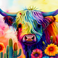 291 Rainbow Highland Cow with Tumbler