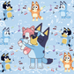 386 Bluey Musical Fun Background with Tumbler