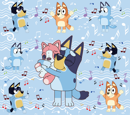 386 Bluey Musical Fun Background with Tumbler