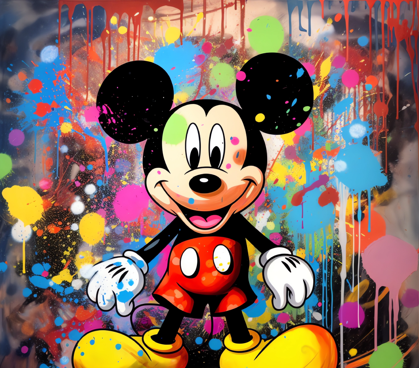 438 Splash of Joy: Mickey Mouse in Graffiti Style with Tumbler