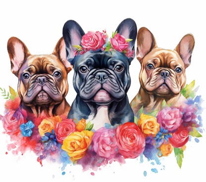 441 The French Bulldog Trio with Tumbler