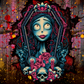 608 Macabre Elegance: Gothic Portrait with Tumbler