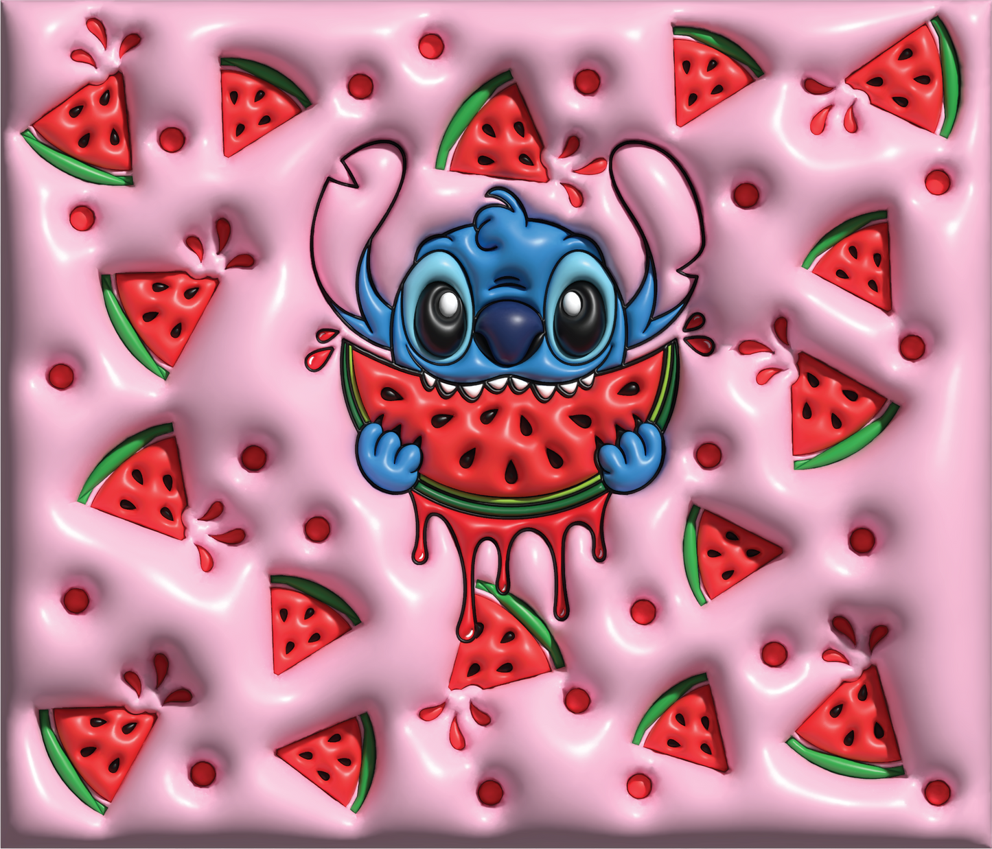 654 Stitch watermelon with Tumbler