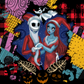 664  Spooky Christmas Love: Jack and Sally Holiday Art with Tumbler