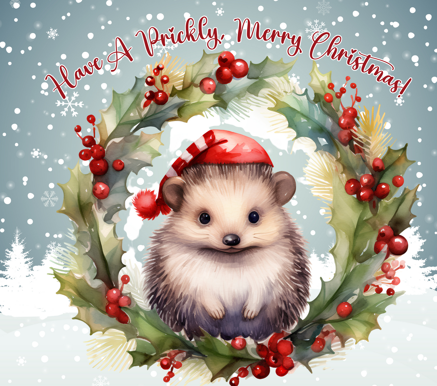 705 A Prickly Christmas Hedgehog with Tumbler