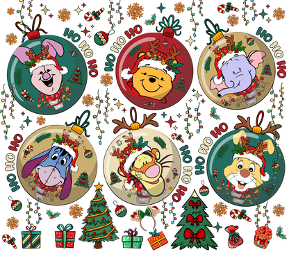 711 Winnie the Pooh and Friends on Christmas Baubles with Tumbler