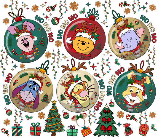 711 Winnie the Pooh and Friends on Christmas Baubles with Tumbler