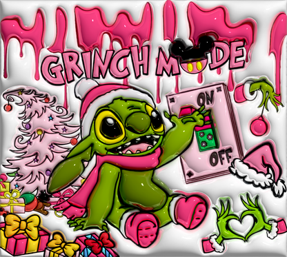 735 Stitch's Grinch Mode with Tumbler