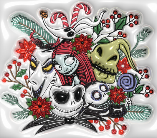 771 The Nightmare Before Christmas Characters' Festive Gathering with Tumbler