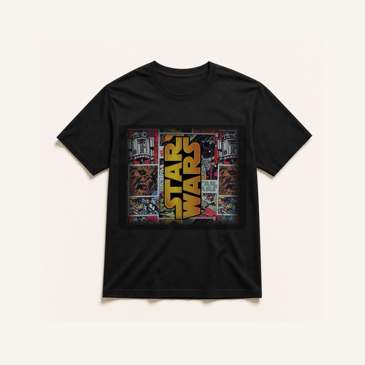 TS0003 black T-shirt mockup Threadless-style product image
