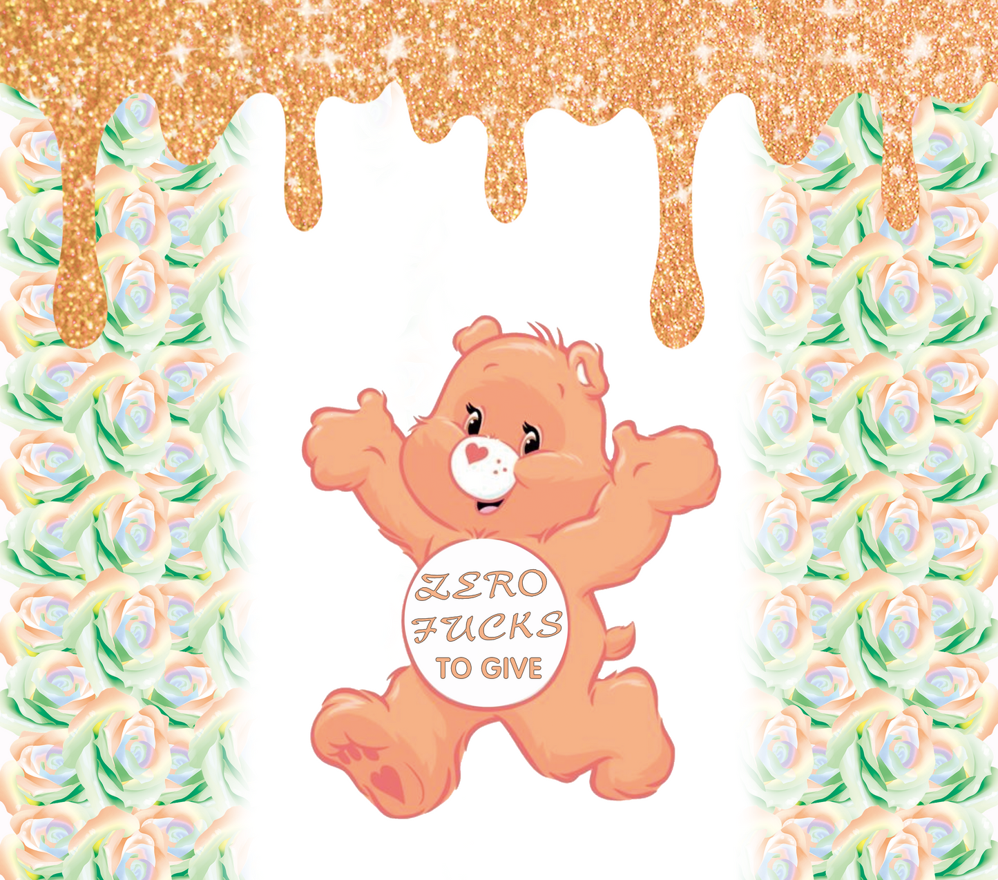Care Bears ZERO FxxKS TO GIVE Graphic T-Shirt artwork