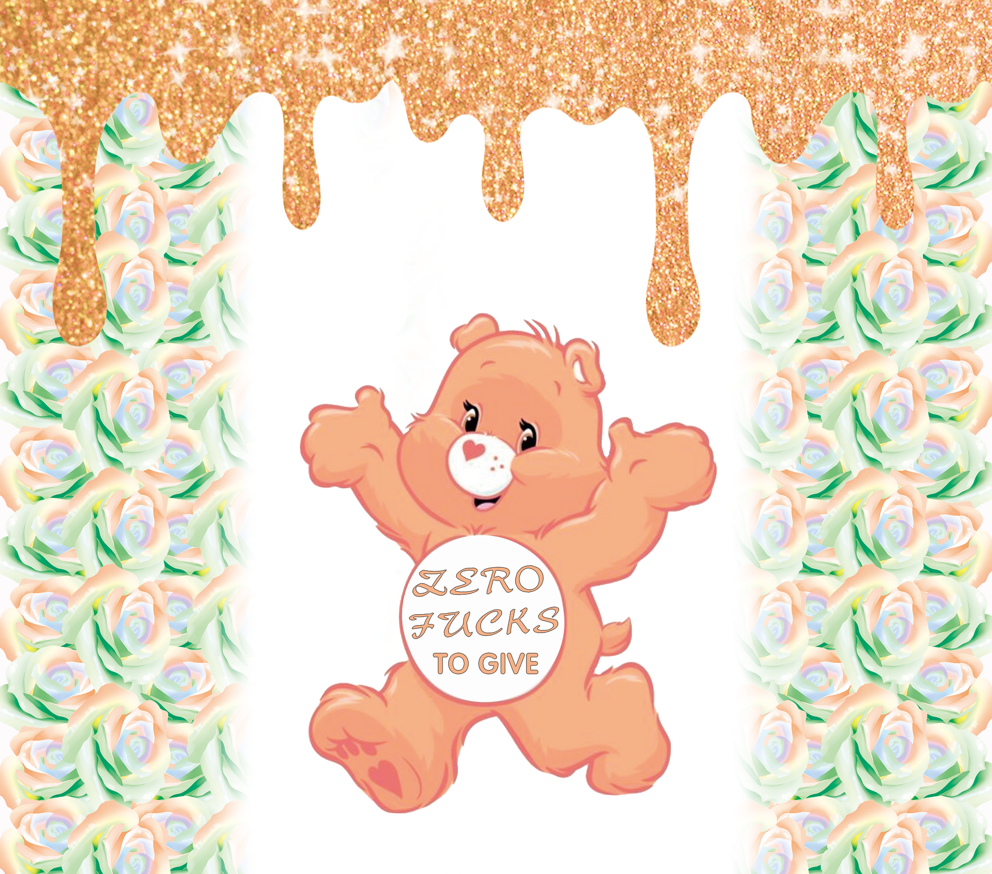 Care Bears ZERO FxxKS TO GIVE Graphic T-Shirt artwork