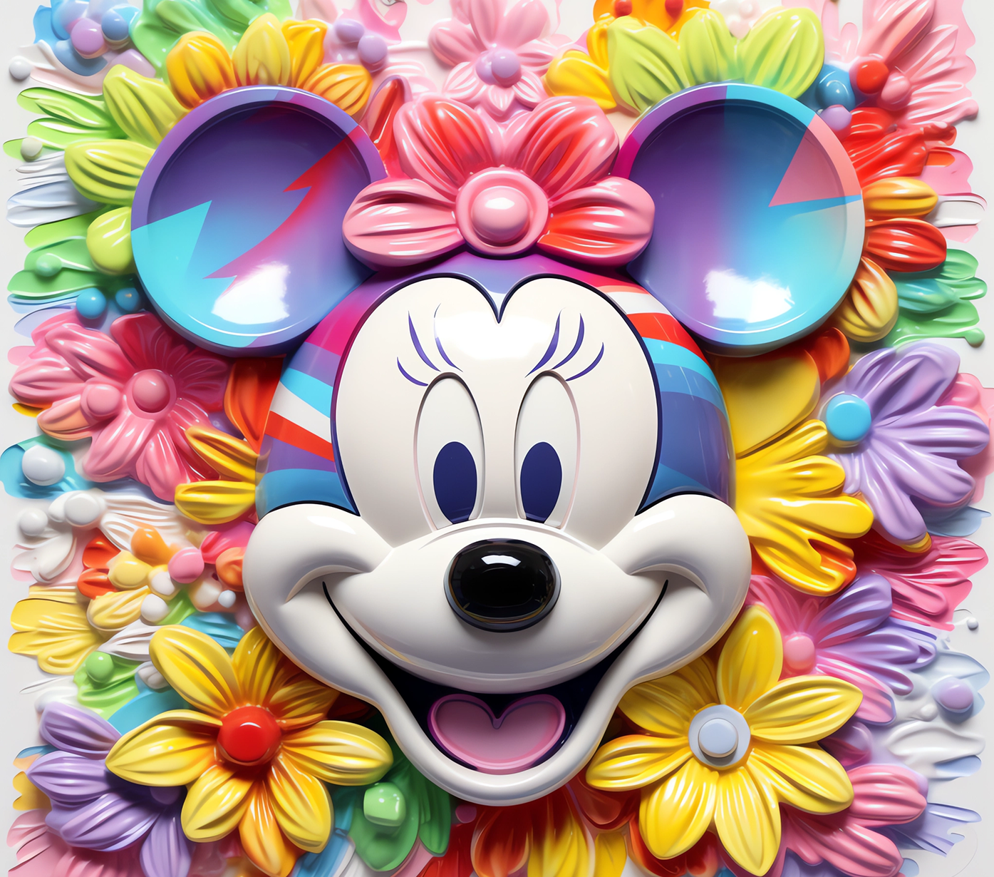 Floral Minnie Mouse Graphic T-Shirt artwork