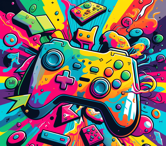 Color Burst Gaming Graphic T-Shirt artwork