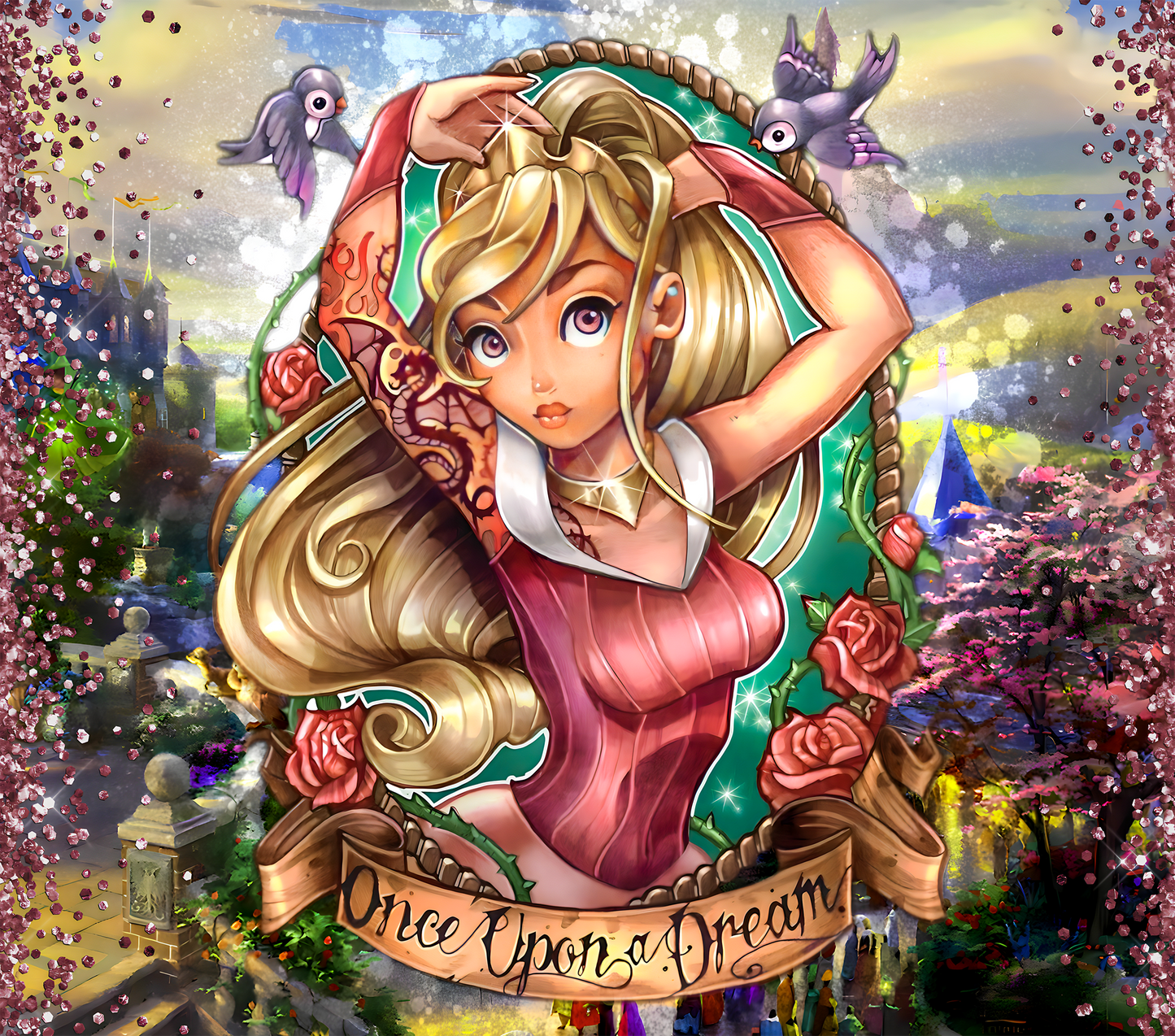 Rose of the Enchanted Realm Graphic T-Shirt artwork