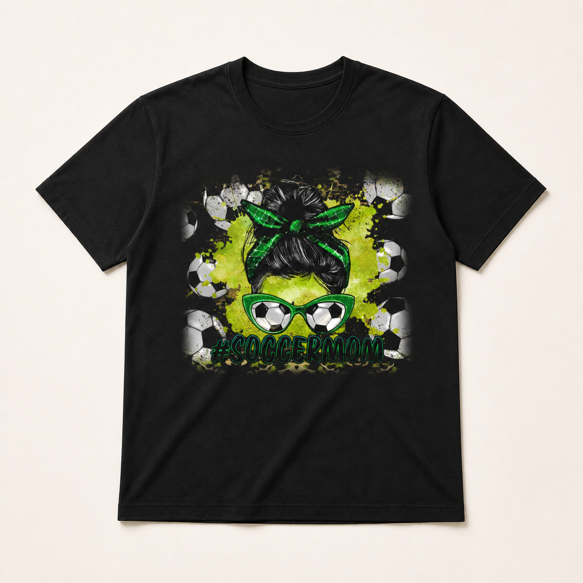 TS0359 optimized black graphic T-shirt product image