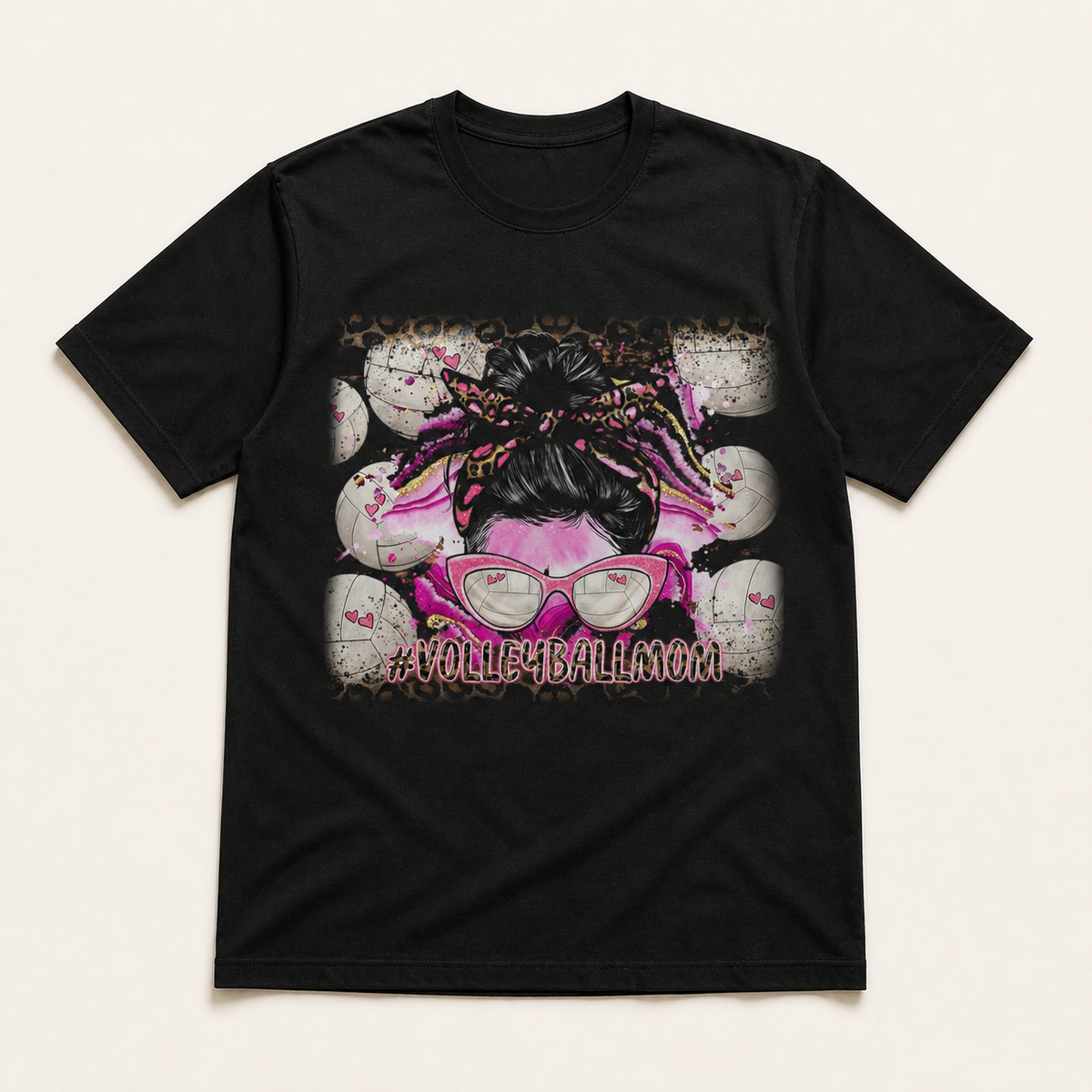 TS0361 optimized black graphic T-shirt product image