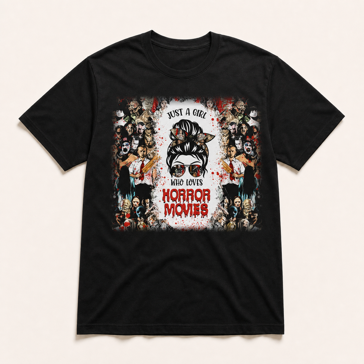 TS0362 optimized black graphic T-shirt product image