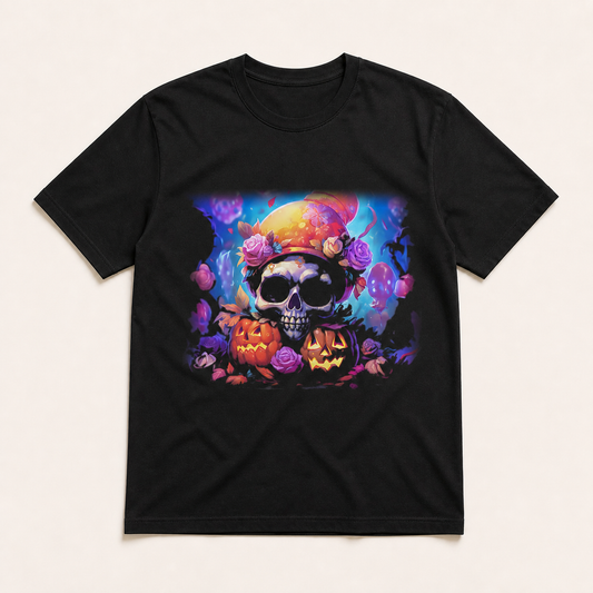 TS0417 optimized black graphic T-shirt product image