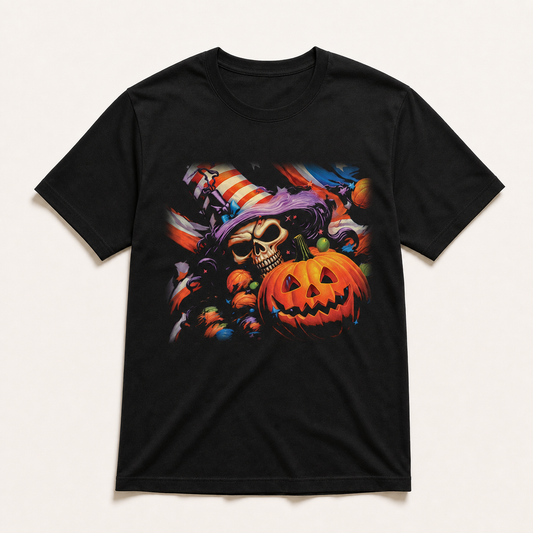 TS0418 optimized black graphic T-shirt product image