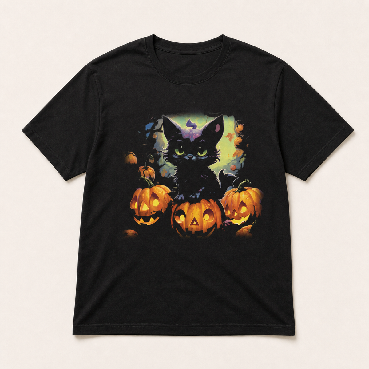 TS0420 optimized black graphic T-shirt product image