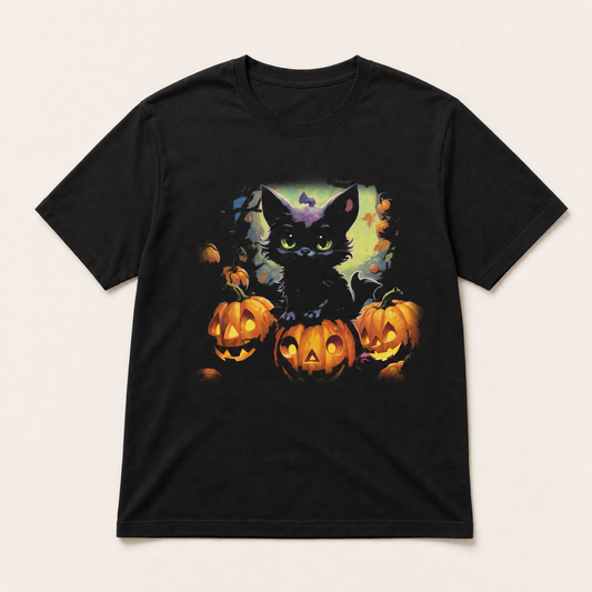 TS0420 optimized black graphic T-shirt product image
