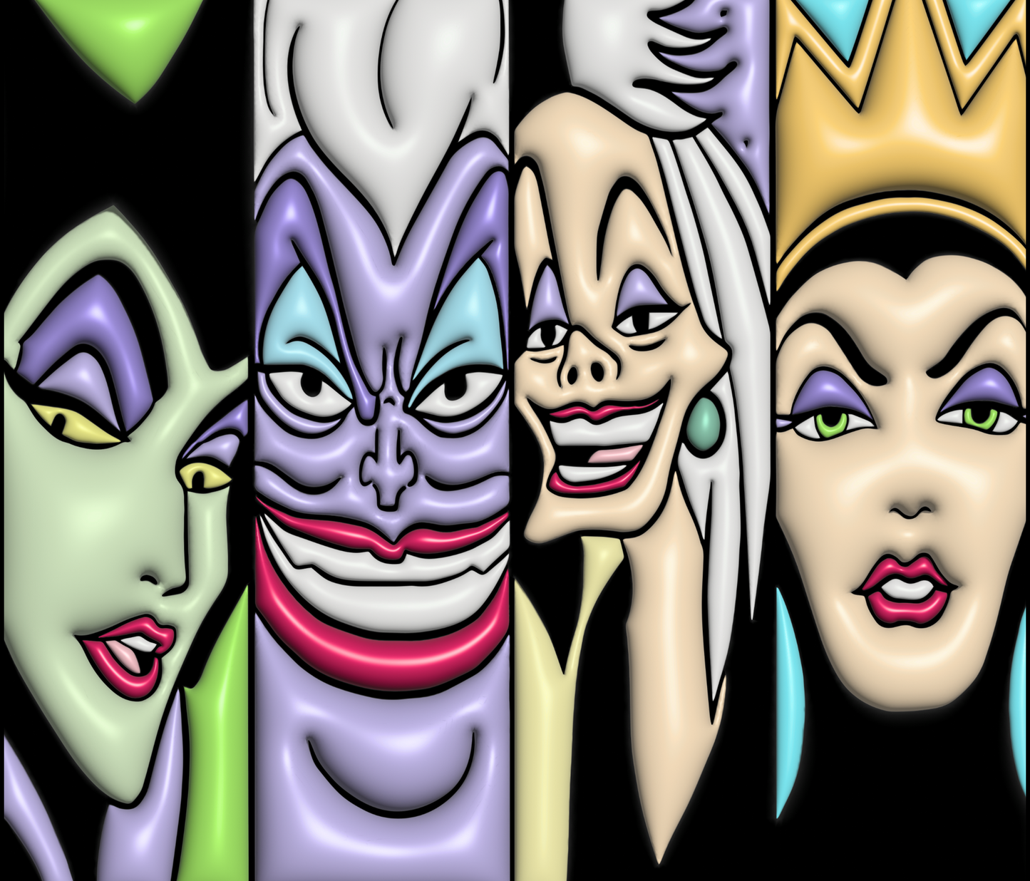 Icons of Evil: A Villainous Quartet Graphic T-Shirt artwork
