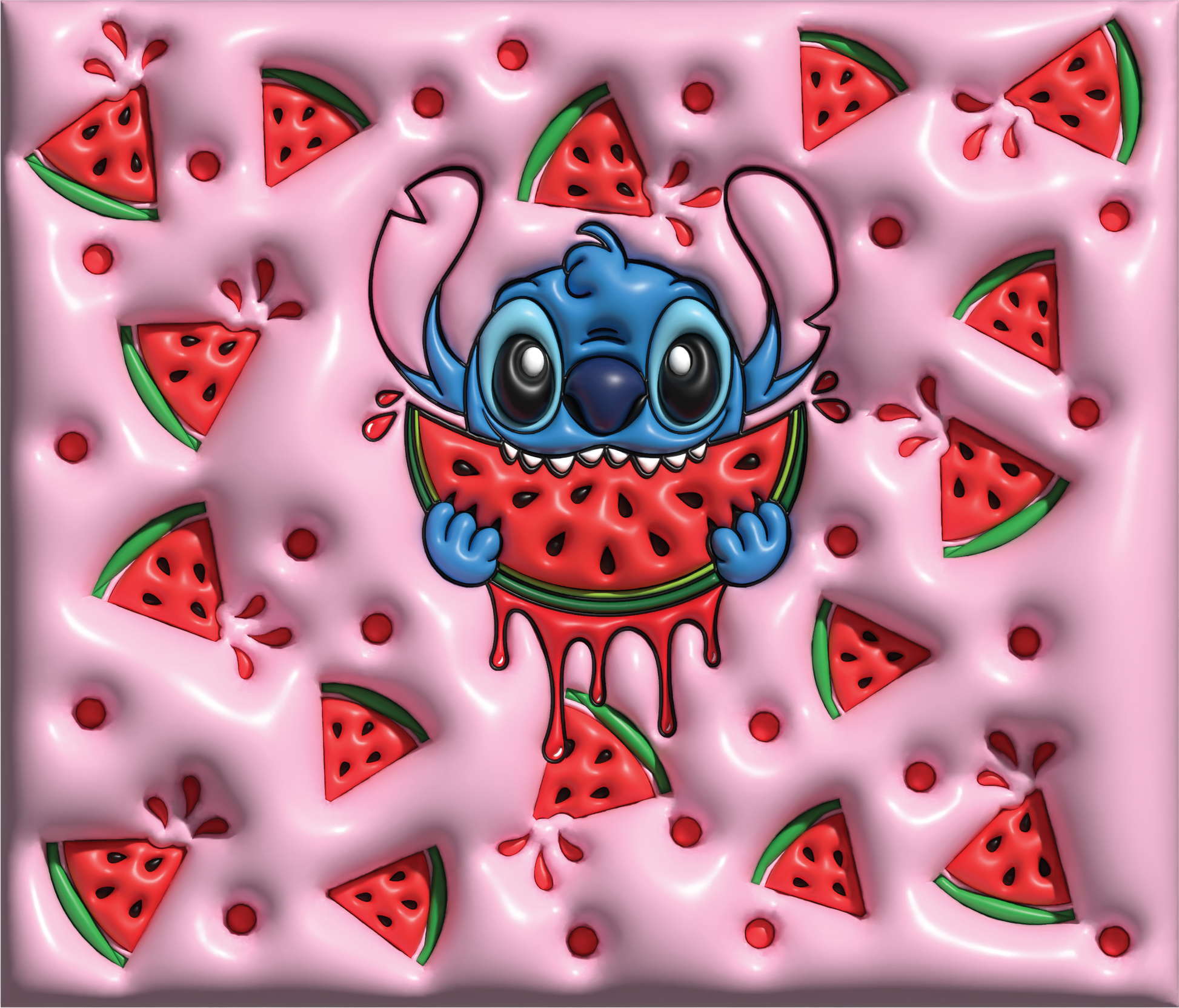 Stitch watermelon Graphic T-Shirt artwork