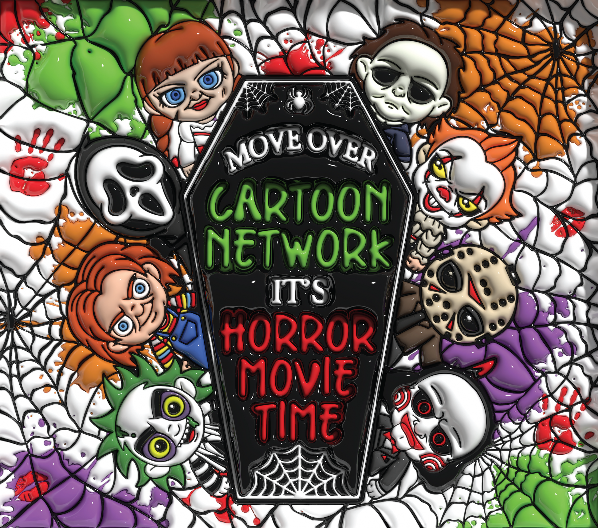 Horror Movie Time Graphic T-Shirt artwork