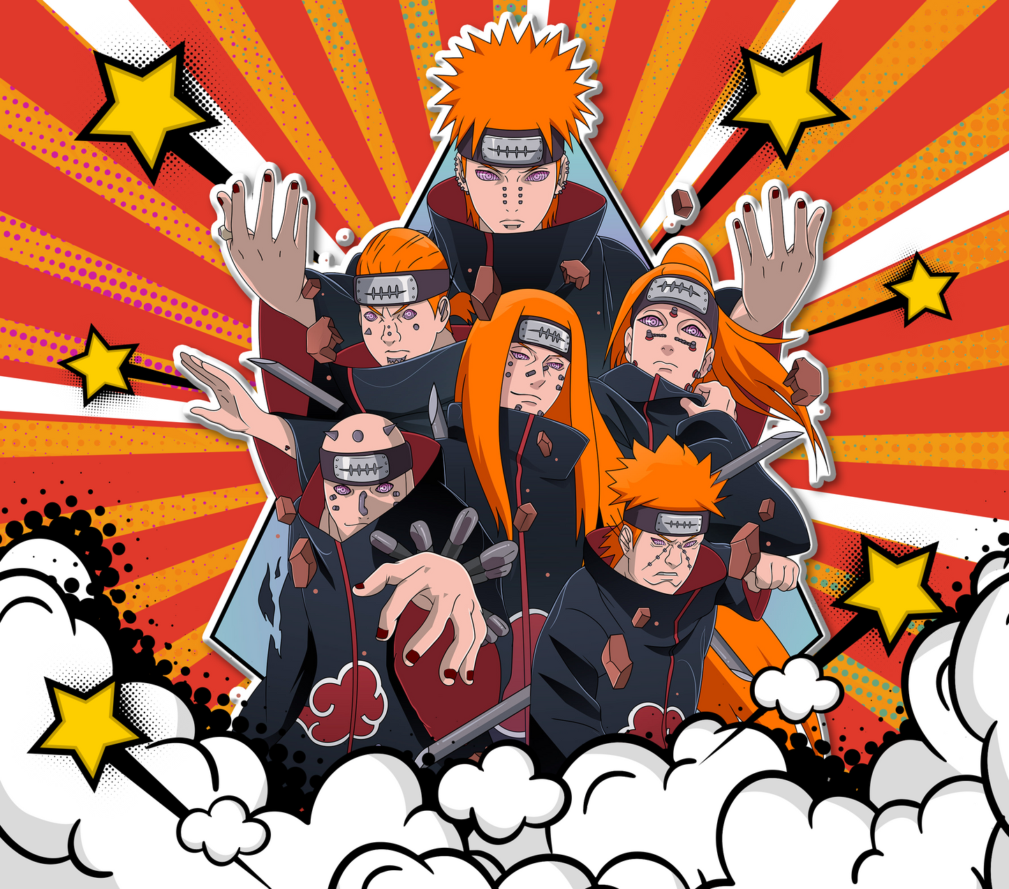 Naruto: The Power of Pain - Akatsuki's Legacy Graphic T-Shirt artwork