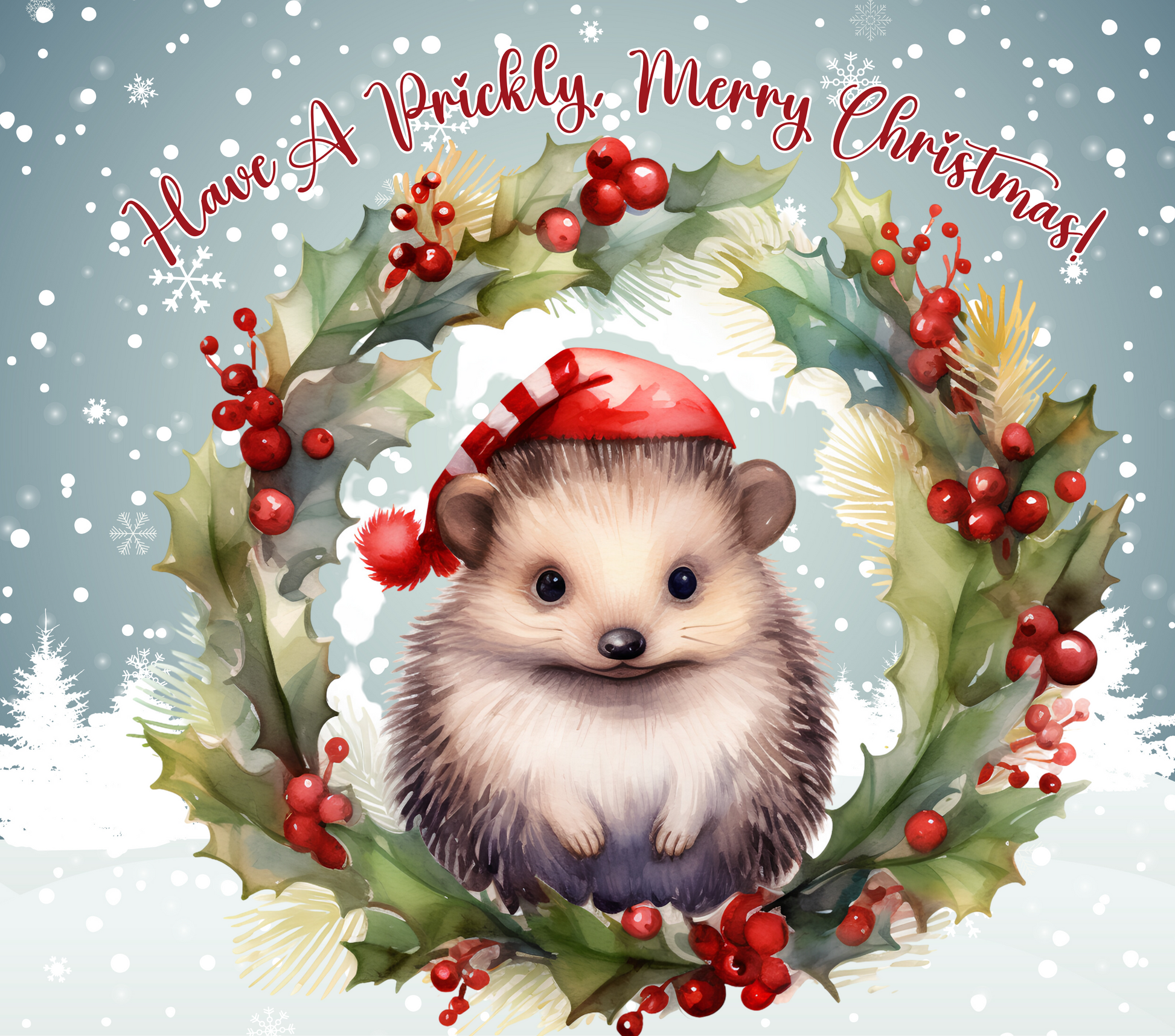 A Prickly Christmas Hedgehog Graphic T-Shirt artwork