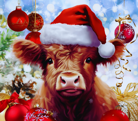 The Highland Cow's Christmas Cheer Graphic T-Shirt artwork
