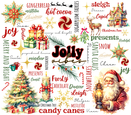 Christmas Words and Symbols Graphic T-Shirt artwork