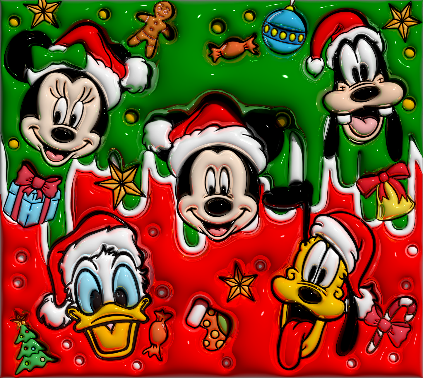 Disney Characters' Christmas Surprise Graphic T-Shirt artwork