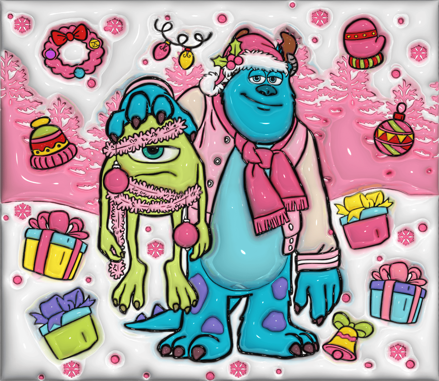 The Monsters' Christmas Party Graphic T-Shirt artwork