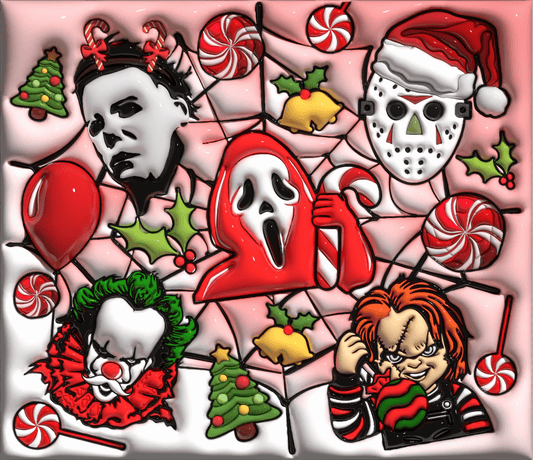 Villains' Christmas Gathering Graphic T-Shirt artwork