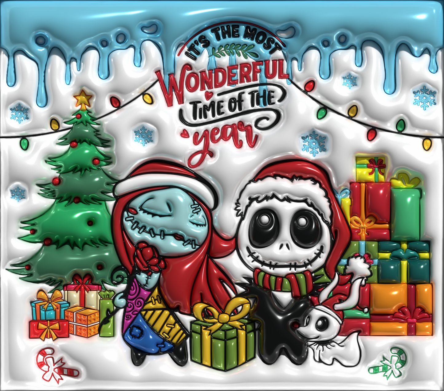 It's the Most Wonderful Time of the Year: A Christmas Scen Graphic T-Shirt artwork