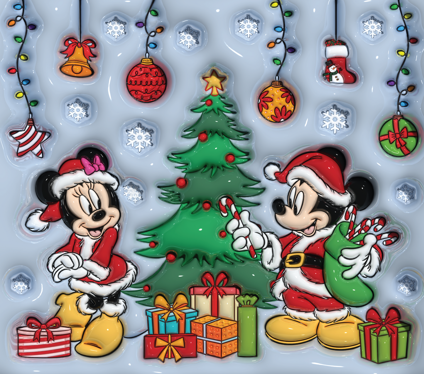 Mickey and Minnie's Christmas Celebration Graphic T-Shirt artwork