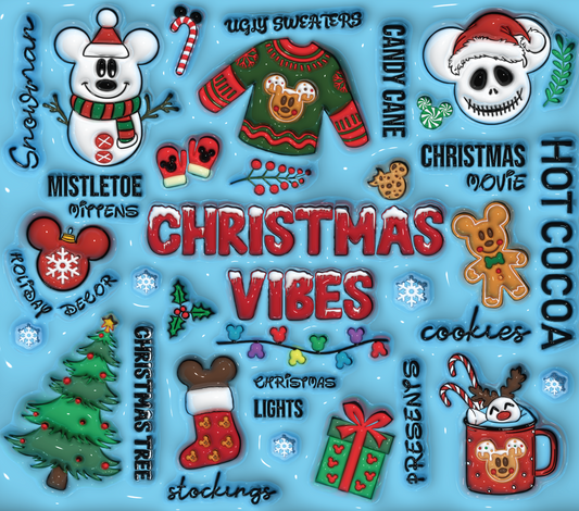 Christmas Vibes: Disney Style Graphic T-Shirt artwork