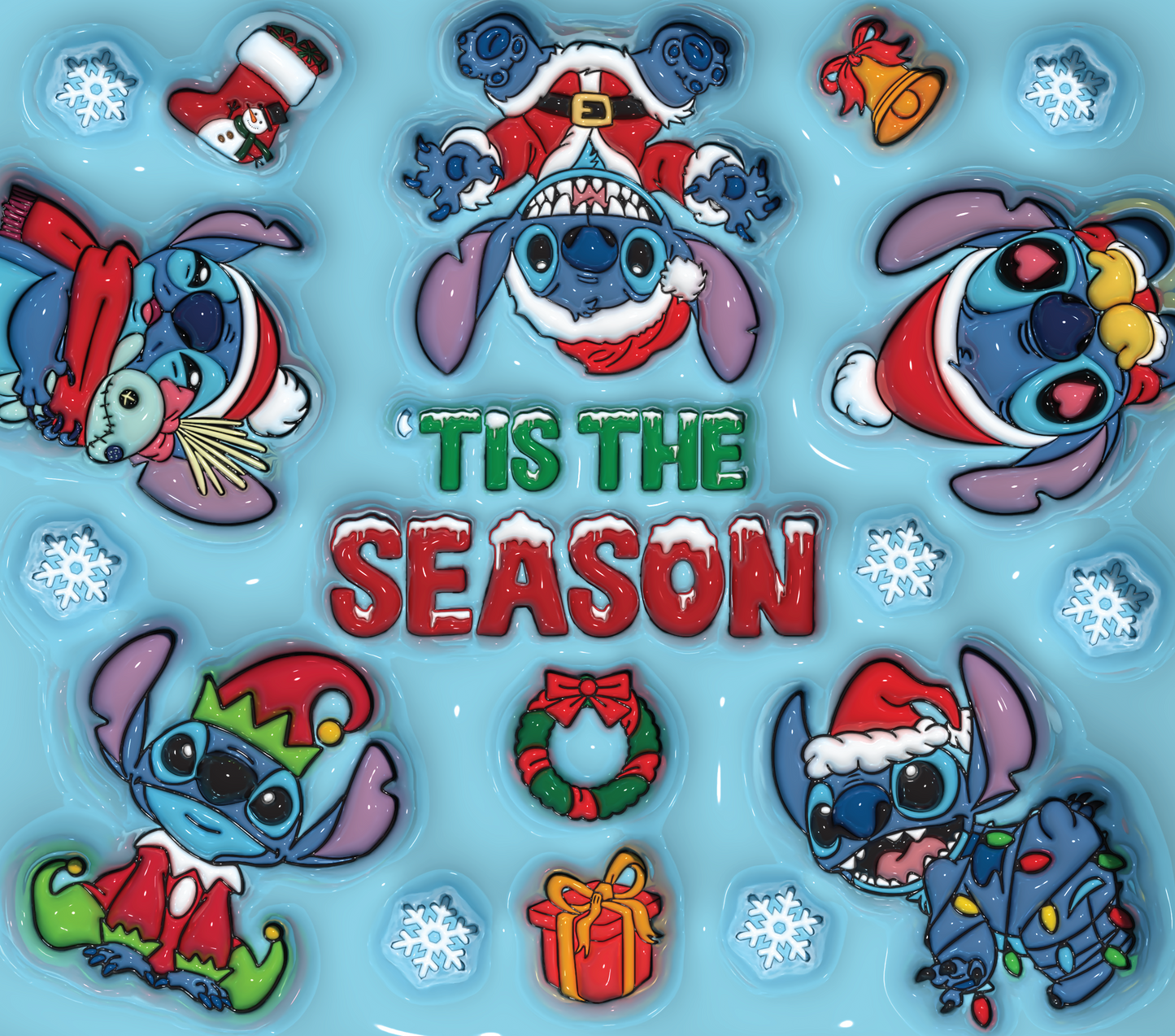Tis the Season: Stitch's Christmas Adventures Graphic T-Shirt artwork
