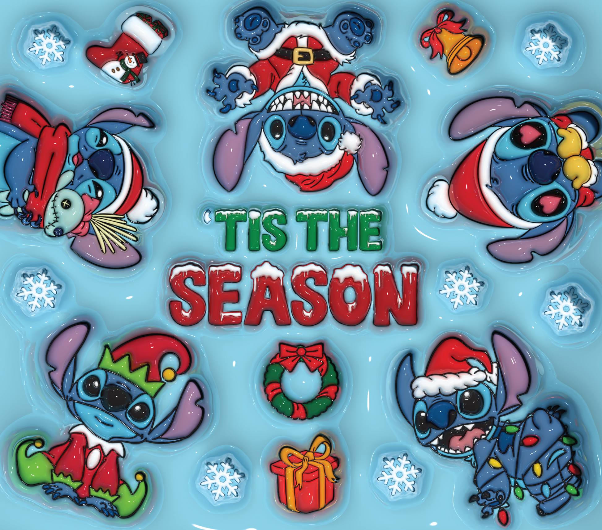 Tis the Season: Stitch's Christmas Adventures Graphic T-Shirt artwork