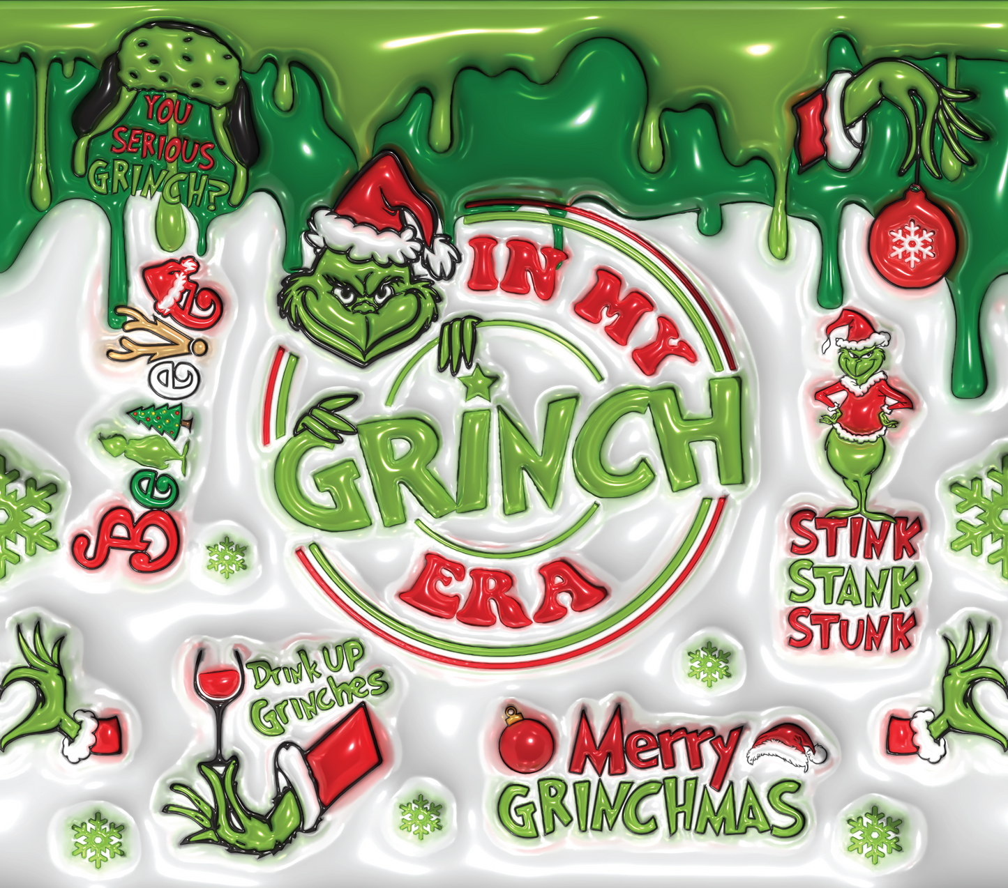 The Grinch's Christmas Vibes Graphic T-Shirt artwork