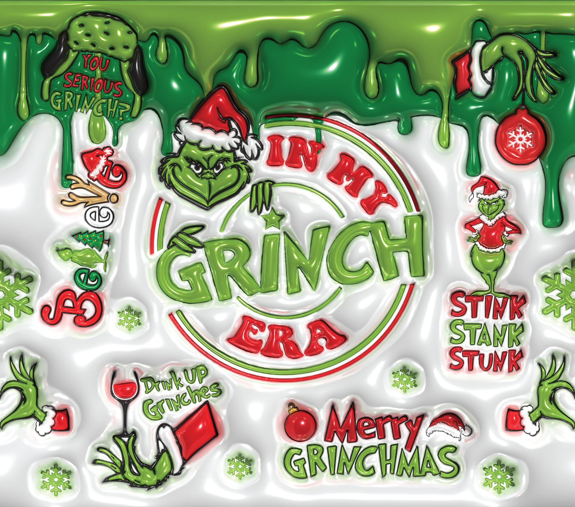 The Grinch's Christmas Vibes Graphic T-Shirt artwork