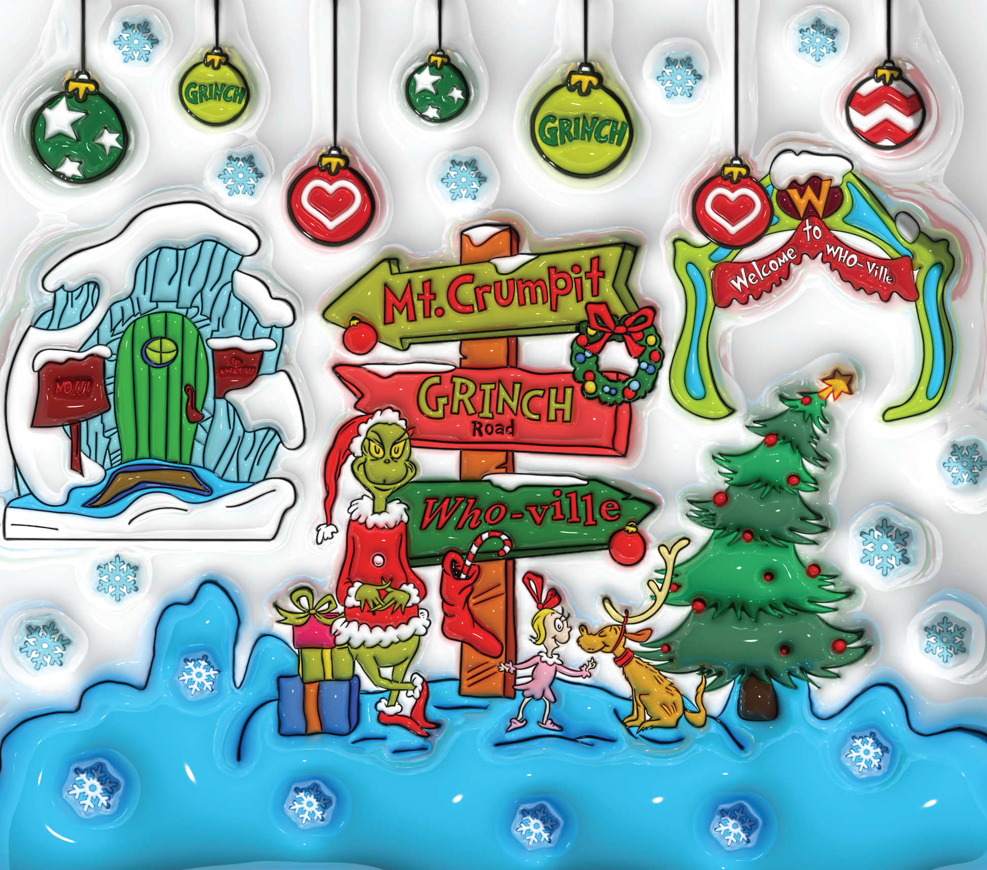 Welcome to Who-ville: A Grinchmas Tour Graphic T-Shirt artwork